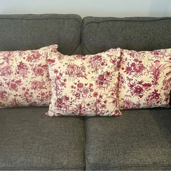 Gucci 18” Floral Throw Pillows Set of 3